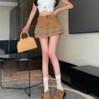 Ruffled Retro Denim Skirt - Y2K Aesthetic word1