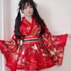 Casual Red Yukata - Harajuku Aesthetic word1