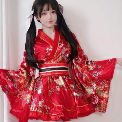 Casual Red Yukata - Harajuku Aesthetic