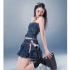 High Waist French Style Bow Skirt - Y2K Aesthetic word3