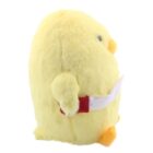Kawaii duck with knife plush toy, yellow, sitting pose.