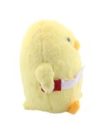 Kawaii duck with knife plush toy, yellow, sitting pose.