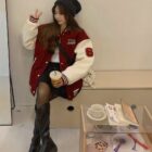 Baseball Jacket - Korean Aesthetic word3