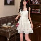 Lolita White Laced Dress - Cottagecore Aesthetic word3