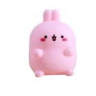 Pink Kawaii Molang bunny lamp silicone figure, cute design.