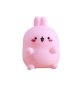 Pink Kawaii Molang bunny lamp silicone figure, cute design.