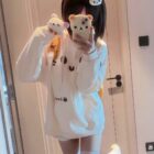 Kaomoji Bear Hoodie - Kawaii Clothes word3