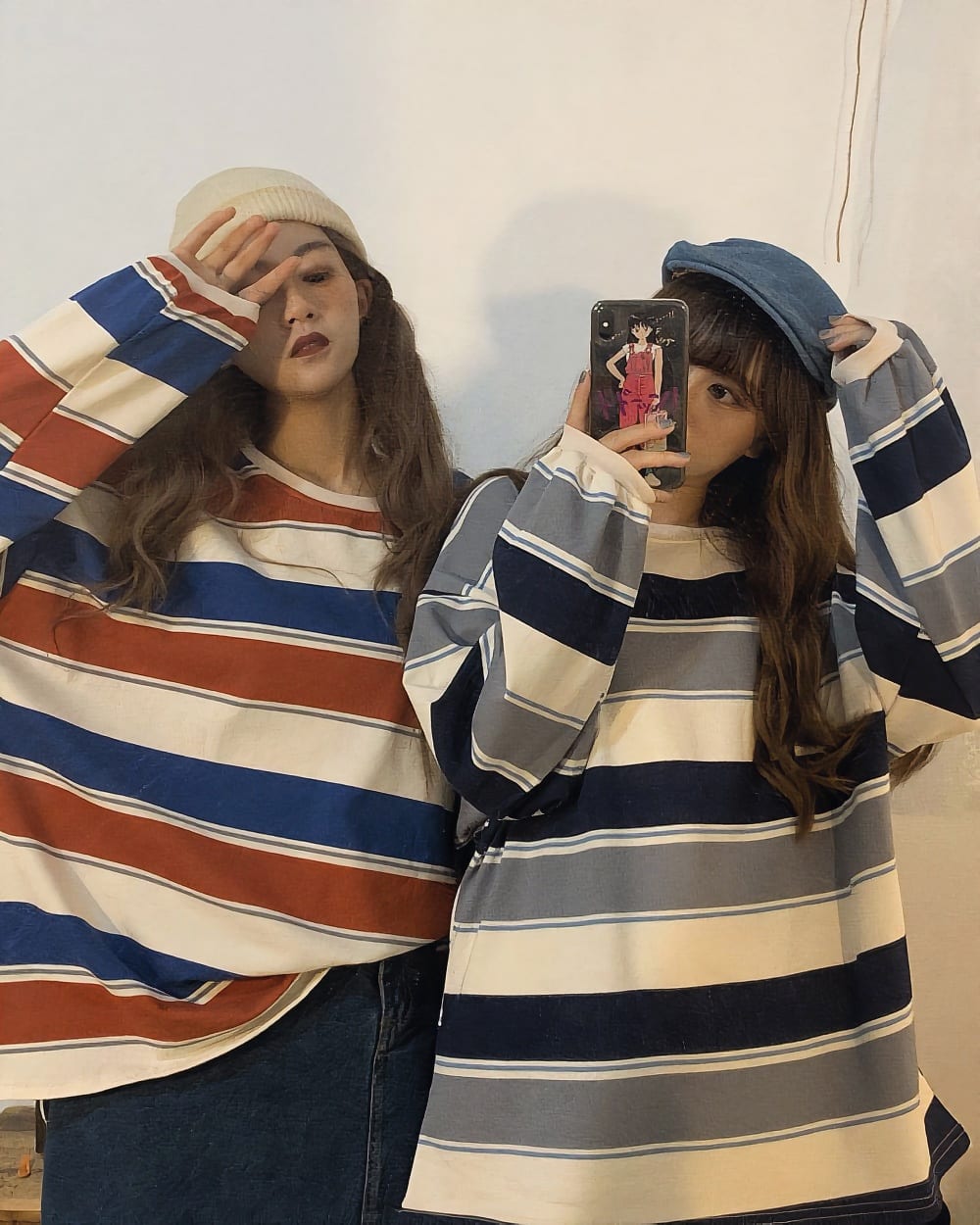 qt73vhv248xkg7cntjcc.jpg Loose Striped Sweatshirt - Comfy Aesthetic word1