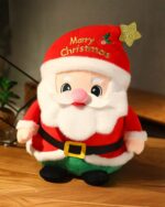 Kawaii christmas plushie of Santa Claus with a red hat and 'Merry Christmas' text.