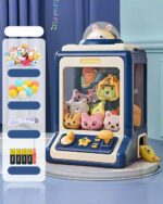 Kawaii mini claw machine toy with plush toys inside, power adapter and batteries included.