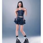 High Waist French Style Bow Skirt - Y2K Aesthetic word3