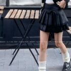 Laced Pleated Skirt - Korean Aesthetic word2