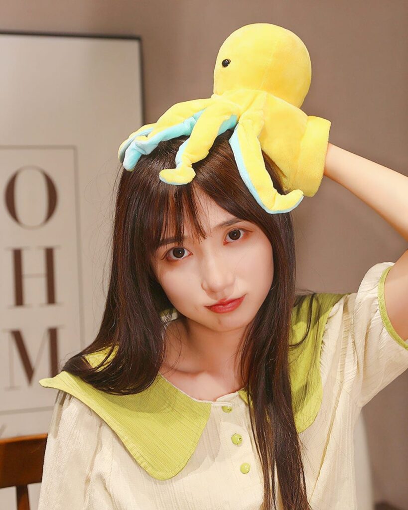 Yellow kawaii animal puppet plushie, Wildlife Collection.