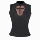 Cross Mesh Top - Gothic Aesthetic word1