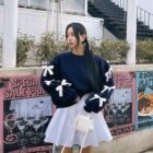 Bowed Pullover Sweater - Kawaii Clothes word1