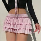 Bowed Pink Ruffled Skirt - Coquette Aesthetic word2