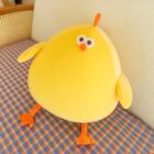 Kawaii Super Chonky Yellow Plushie - Goofy Edition, a plump, orange-yellow chonky bird plushie.