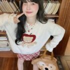 Apple Bear Sweater - Cottagecore Aesthetic word3
