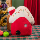 Small Chonky Plushies - Christmas Collection plushie with a Santa hat and lights.
