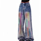 Colorful High Waist Loose Jeans - Y2K Aesthetic word2