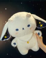 Kawaii space sheep plushie, a fluffy, celestial plush toy with stars and moons.