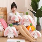 Kawaii Transformable Bunny Plushie - Carrot and Strawberry word3
