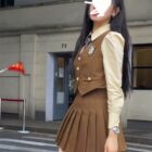 Korean Three-piece Suit - College Aesthetic word1