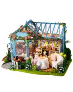 Cute Miniature Cozy English Tea Shop - Building Set, a detailed miniature tea house kit with furniture and decorations.