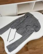 Gray long-sleeved top from the dark gyaru set, Gothic Lolita aesthetic.