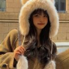 Thick Fluffy Bear Ears Hat - Kawaii Winter word1