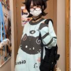 Mint Neko Sweater - Harajuku Aesthetic word3