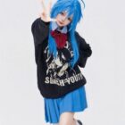 Black Lucky Star Pullover Sweater - Animecore Aesthetic word3