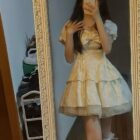 Retro Square Collar Dress - Vintage Aesthetic word2