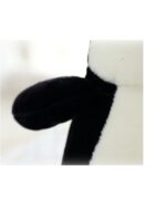 Close-up of Pip the Chonky Penguin Plushie, featuring soft black beak.