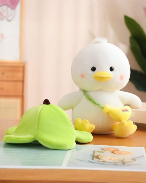 Kawaii Daisy Duck banana plushie with a green banana accessory.