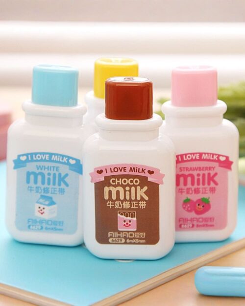 Kawaii Milk Bottle Correction Tape - Cute Office Collection