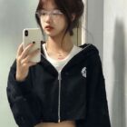 Sweet And Cool Hooded Sweater - Korean Aesthetic word2