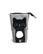 Kawaii cat pencil case, foldable storage for pens and pencils.