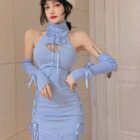 Sleeveless Hollow-out Dress word1