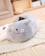Gray animal mochi plushie, soft and cute, kawaii plush toy.