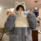 Warm Bear Ears Fluffy Coat - Kawaii Clothes word2