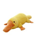A yellow kawaii platypus plushie toy, soft and cuddly.