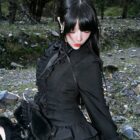 Black Laced Short Dress - Gothic Aesthetic word3