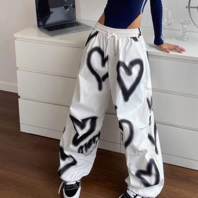 High Waist Loose Pants - Y2K Aesthetic