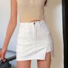 High Waist Denim Skirt - Y2K Aesthetic word1