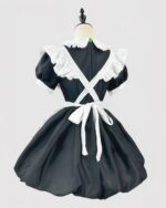 Black and white panda maid costume with ruffled collar and apron.