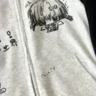 Black and White Cardigan Hoodie - Animecore Aesthetic word2