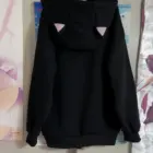 Black Pink Cat Hoodie - Cutecore Aesthetic すきび word2