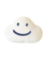 Kawaii happy cloud plushie, a soft white cloud with a smiling face.
