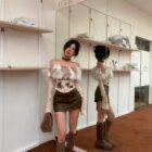 Short Fluffy Top - Y2K Aesthetic word2